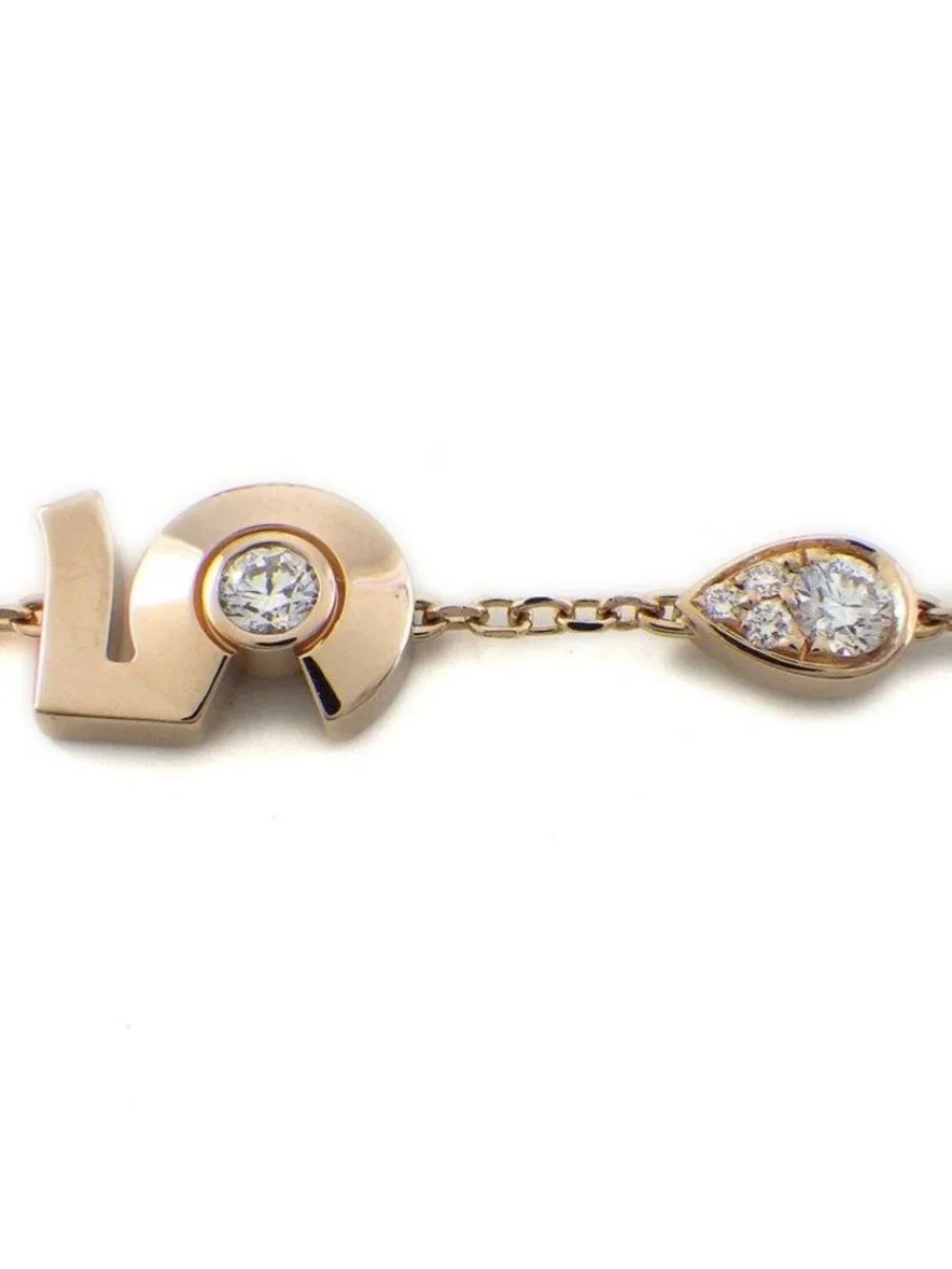 Chanel Bure Extra de Drop Motif 5 Points Diamond Total 18k Pink Gold Bracelet